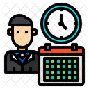 Business Man User Clock Icon
