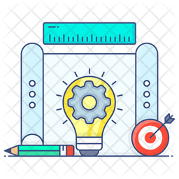 Project Development Icon - Download in Colored Outline Style