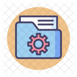 Project File Icon - Download in Colored Outline Style