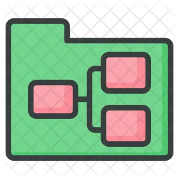 Project Folder Icon - Download in Colored Outline Style