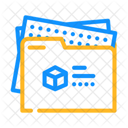 Project Folder Icon - Download in Colored Outline Style