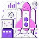 Projectiles Spaceship Rocket Icon