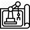 Projeto De Robo Design Robotico Plano De Automacao Ícone
