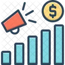 Promocao Aumento Analise Publicidade Aviso De Transmissao Megafone Megafone Grafico De Marketing Digram Ícone