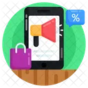 Marketing De Compras Promocao De Venda On Line Desconto Em Compras Ícone