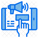 Movil Mano En Linea Icono