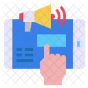 Movil Mano En Linea Icono