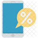 Movil Descuento Porcentaje Icono