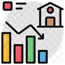 Property Value Down Property Infographic Property Statistics Icon
