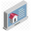 Property Website Building On Monitor Building Icon