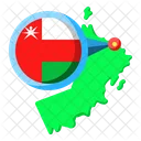 Oman Asia Mapa Icono