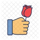 Rose Hand Gift Icon