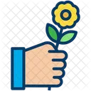 Rose Flower Hand Icon