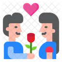Propose Rose Day Couple Icon