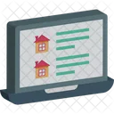 Propriete En Ligne Ordinateur Portable Maison Icon