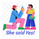 Propuesta De Matrimonio Compromiso Esponsales Icono