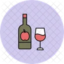 Prosecco Bottle And Glass  Icon