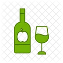 Prosecco Bottle And Glass  Icon