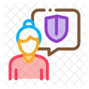 Velho Escudo Mulher Icon