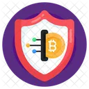 Proteccion Bitcoin Seguridad De Criptomonedas Escudo Blockchain Icono