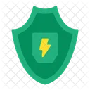 Escudo De Energia Seguridad De Energia Electricidad Icono