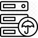 Almacenamiento De Datos Con Paraguas Base De Datos Con Paraguas Alojamiento Con Paraguas Icono