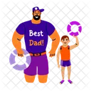 Protective Dad Dad Son Rescue Icon