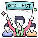 Protest Political Banner Objection Icon