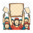 Streik Menschen Banner Symbol