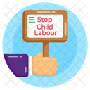 Placard Protest Stop Child Labour Icon