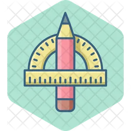 Protractor Pencil  Icon