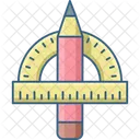 Protractor Pencil  Icon