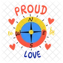 Proud Love Compass Direction Icon