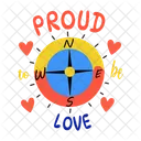 Proud Love Compass Direction Icon