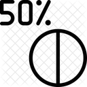 Funfzig Prozent Kreisdiagramm Symbol