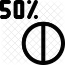 Prozent Kreisdiagramm Kreisdiagramm Funfzig Prozent Symbol