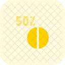 Prozent Kreisdiagramm Kreisdiagramm Funfzig Prozent Symbol