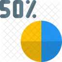 Prozent Kreisdiagramm Kreisdiagramm Funfzig Prozent Symbol