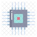 Zeichenflache Prozessor Mikrochip Symbol