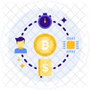 Tiempo Bitcoin Datos Icono