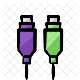 Ps 2 Connectors Icon - Download In Colored Outline Style