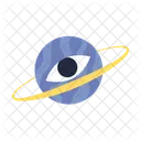 Psychedelic eyeball planet with ring  Icon