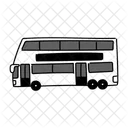 Black Monochrome Double Deck Bus Illustration Public Transport Commute Icon