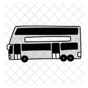 Half Tone Double Deck Bus Illustration Public Transport Commute Icon