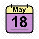 Mayo Calendario Fecha Icono
