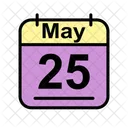 Mayo Calendario Fecha Icono