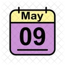 Mayo Calendario Fecha Icono