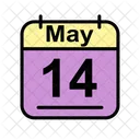 Mayo Calendario Fecha Icono