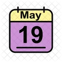 Mayo Calendario Fecha Icono