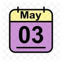 Mayo Calendario Fecha Icono